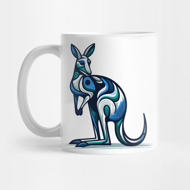Pop art kangaroo illustration. cubism illustration of a kangaroo by gblackid